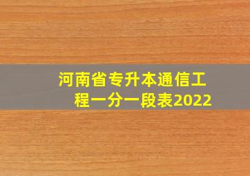 河南省专升本通信工程一分一段表2022