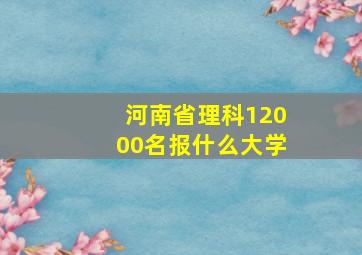 河南省理科12000名报什么大学