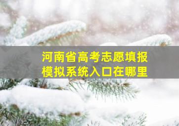 河南省高考志愿填报模拟系统入口在哪里