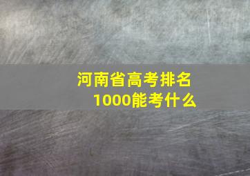 河南省高考排名1000能考什么