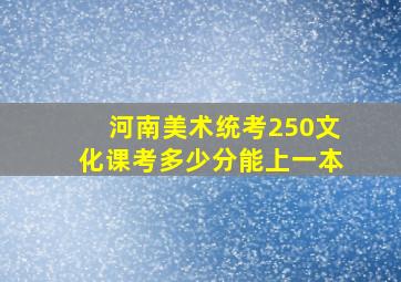 河南美术统考250文化课考多少分能上一本