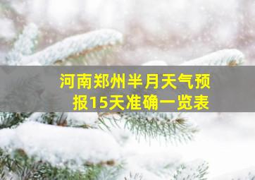 河南郑州半月天气预报15天准确一览表