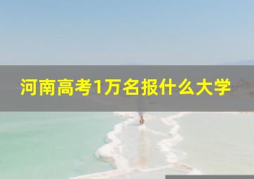 河南高考1万名报什么大学