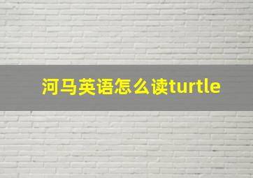 河马英语怎么读turtle