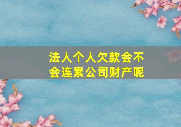 法人个人欠款会不会连累公司财产呢