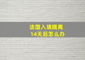 法国入境隔离14天后怎么办