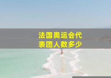 法国奥运会代表团人数多少