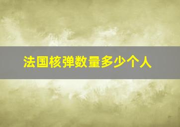 法国核弹数量多少个人