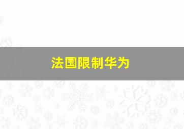 法国限制华为