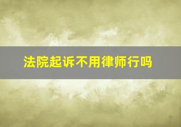 法院起诉不用律师行吗