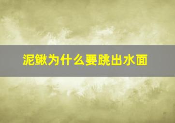 泥鳅为什么要跳出水面