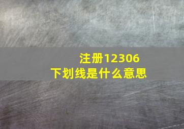 注册12306下划线是什么意思