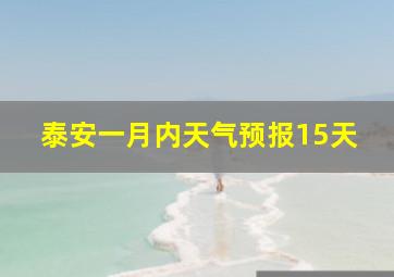 泰安一月内天气预报15天