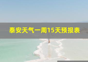 泰安天气一周15天预报表