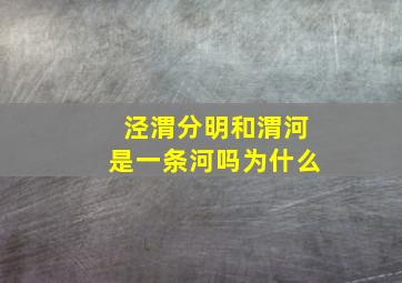 泾渭分明和渭河是一条河吗为什么