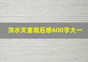 洪水灾害观后感600字大一