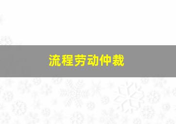 流程劳动仲裁