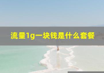 流量1g一块钱是什么套餐