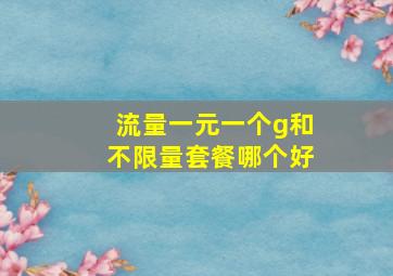 流量一元一个g和不限量套餐哪个好