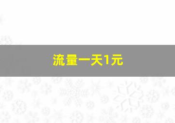 流量一天1元