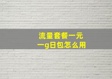 流量套餐一元一g日包怎么用