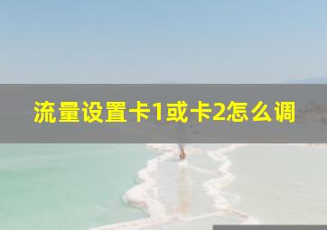 流量设置卡1或卡2怎么调