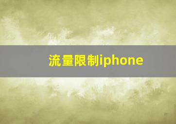 流量限制iphone