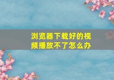 浏览器下载好的视频播放不了怎么办