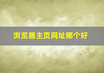 浏览器主页网址哪个好