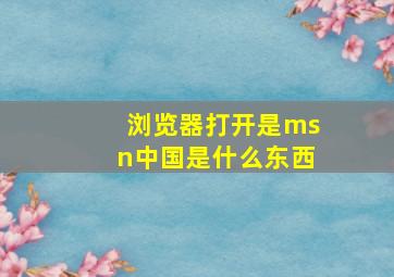 浏览器打开是msn中国是什么东西