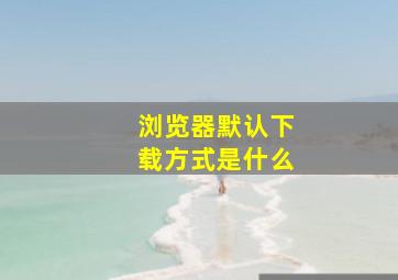 浏览器默认下载方式是什么