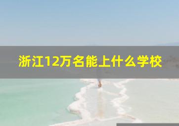 浙江12万名能上什么学校