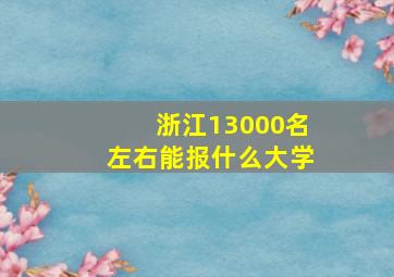 浙江13000名左右能报什么大学