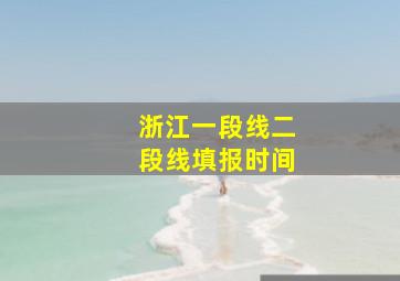 浙江一段线二段线填报时间