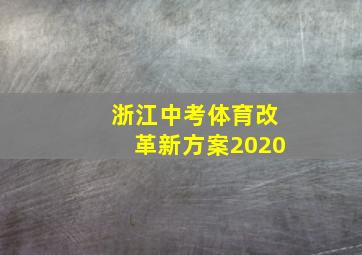 浙江中考体育改革新方案2020