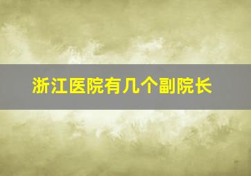 浙江医院有几个副院长