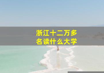 浙江十二万多名读什么大学