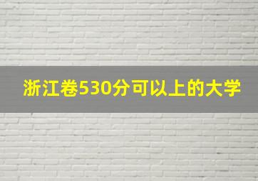 浙江卷530分可以上的大学