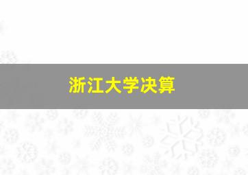 浙江大学决算