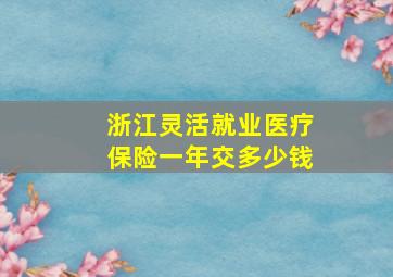 浙江灵活就业医疗保险一年交多少钱