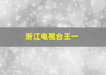 浙江电视台王一