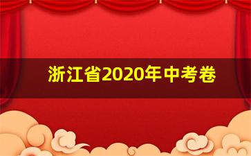 浙江省2020年中考卷