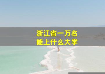 浙江省一万名能上什么大学