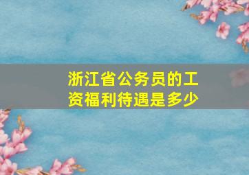 浙江省公务员的工资福利待遇是多少