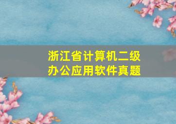 浙江省计算机二级办公应用软件真题