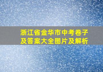 浙江省金华市中考卷子及答案大全图片及解析