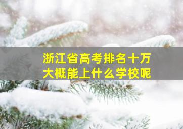 浙江省高考排名十万大概能上什么学校呢