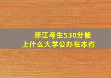 浙江考生530分能上什么大学公办在本省