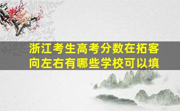 浙江考生高考分数在拓客向左右有哪些学校可以填