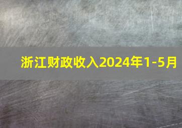 浙江财政收入2024年1-5月